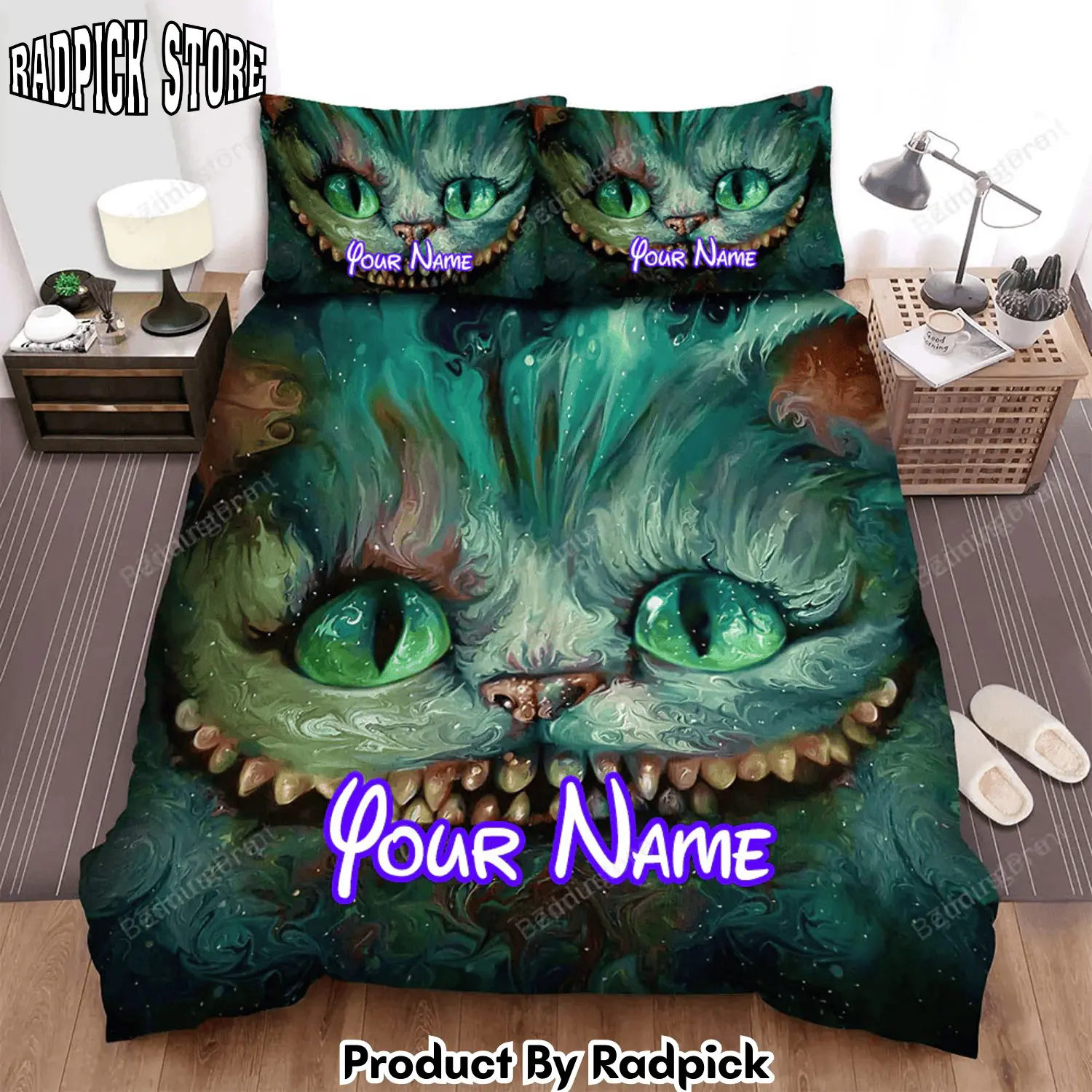 Radpick alice in wonderland i scary cat movie poster bed sheets duvet cover personalized name bedding sets rp3278839
